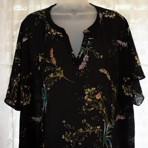 Black Floral Blouse